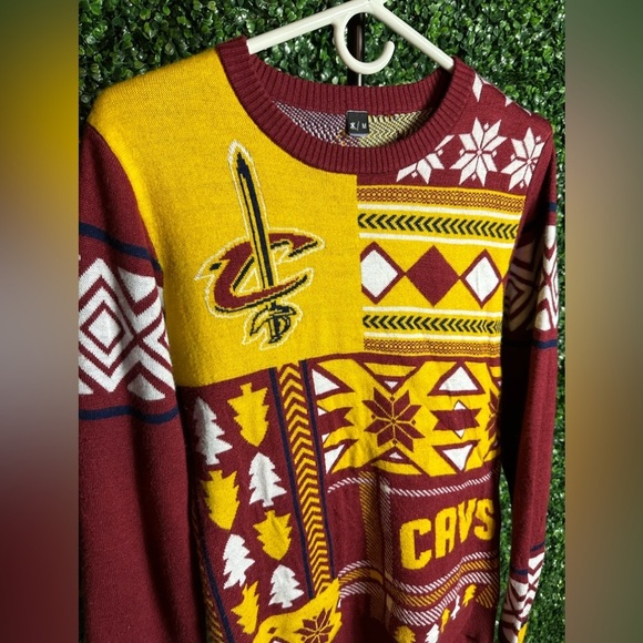 Forever Collectibles NBA Men's Cleveland Cavaliers Patches Ugly Sweater - Picture 2 of 9